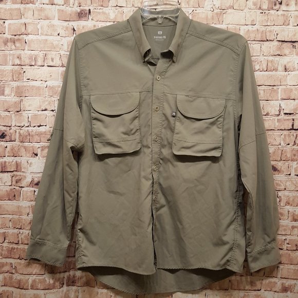 Tatoo Adventure Gear Long Sleeve 100% Nylon Button Down Size M - Picture 1 of 10